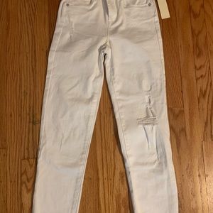 BlankNYC white jeans, distressed, size 25.